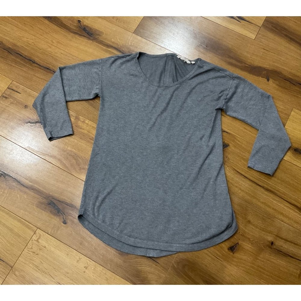Soft Surroundings Gray Zip Back Sweater S